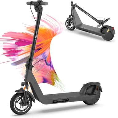 Joyor LiteGo - Monopattino elettrico per adulti, autonomia 50 km, ruote ad aria 10", resistenza all'acqua, freno a disco anteriore, E-ABS posteriore, doppia sospensione anteriore, omologato DGT