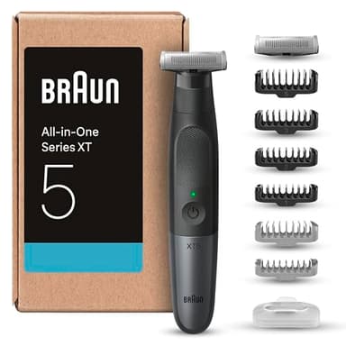 Braun Regolabarba Uomo E Rasoio Elettrico Barba E Corpo Series X, Con Innovativa Lama 4D E Protezione SkinShield, Testina Flessibile A 2 Direzioni Per Rasatura Rapida, Impermeabile, Senza Fili, XT5270