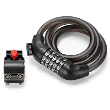 Lucchetto a cavo per bici con combinazione, codice a 5 cifre, cavo in acciaio da 12 mm, lunghezza 120 cm con rivestimento PVC Antifurto Alta Sicurezza per Bicicletta, E-Scooter e Moto