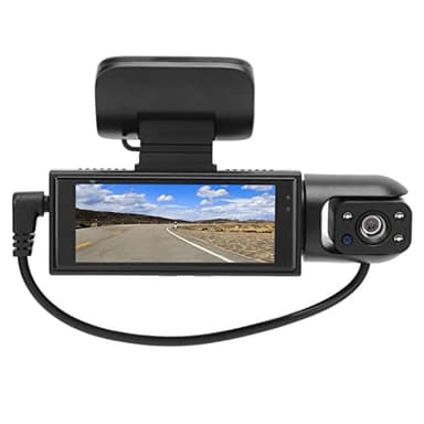 Dash Cam, Doppia telecamera 1080P Obiettivo rotante a 360 gradi Telecamera da cruscotto Rilevamento del movimento Telecamera per auto con visione notturna IR