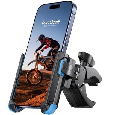 Lamicall Supporto Telefono Bicicletta - [1S Blocco] 360° Rotazione, Stabile & Sicuro, Fissaggio e Rimozione Rapido, Perfetto per Video, Porta Cellulare Moto per iPhone 16/15 Galaxy e 4,7-7" Smartphone