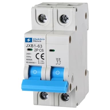 ELEKTRONOVA Interruttore Magnetotermico 2P C6 6A 6kA – 2 Moduli DIN – 220V