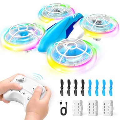 YIKANWEN Drone per Bambini, Mini Drone con Telecomando da 6 7 8 9 10+ Anni, Ragazzi, RC Aereo Giocattolo con Luci LED e Batterie, Adatto per Uso Interno ed Esterno