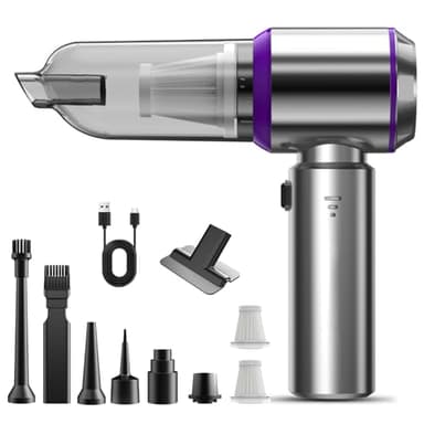 KITBEZN Aspirabriciole Senza Fili, 21000Pa Aspirapolvere Auto Portatile, 3 Velocità Aspirapolvere Auto con Potente Aspirazione, Mini Aspirapolvere Ricaricabile per Auto, Casa, Ufficio, Peli Cane