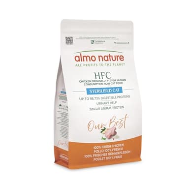 Almo Nature HFC Our Best - Sterilised - Croccantini per Gatti Adulti Sterilizzati o Poco Attivi - Pollo Fresco - Monoproteico, Urinary Help, Altamente Digeribili, Human Grade, Senza Glutine - 1,2kg