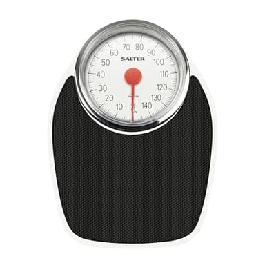 Salter 195 WHKR - Bilancia meccanica da bagno Doctor Style, bilancia fitness, capacità massima 150 kg, ampia pedana, ampio quadrante da 180 mm, finitura in gomma, solo chilogrammi