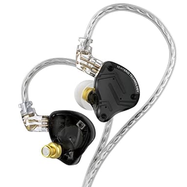 Yinyoo KZ ZS10 PRO X Auricolari In-Ear, 4BA+1DD Hybrid Driver HiFi Ear Monitor Auricolari, Cuffie cablate con cavo da 0,75 mm a 2 pin per musicista audiofilo Stage (X nero, senza microfono)