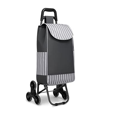 Kono - Carrello per la spesa pieghevole, leggero e impermeabile, 2 in 1, con carrello della spesa e borsa termica isolante staccabile, per salire le scale, per la spesa (Grigio-Migliorato)