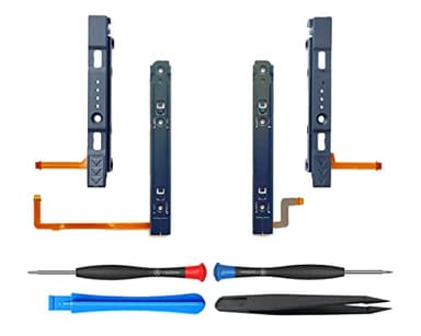 ElecGear Guida di Scorrimento di Ricambio per OLED Switch HEG-001 e Joy Con Controller, Binario in Metallo L/R Slider e Barra di Scorrimento con Cavo Flessibile, Strumento di Riparazione