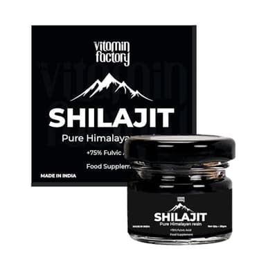 The Vitamin Factory Resina Shilajit himalayana di alta qualità + 75% acido fulvico energizzante naturale, 25 g