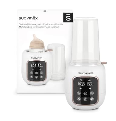 Suavinex, Scaldabiberon e Sterilizzatore 2 in 1, Sterilizza biberon e ciucci, Scalda e Scongela Biberon, Latte Materno e Omogeneizzati, con Modalità Rapida e Spegnimento Automatico, Facile da Usare