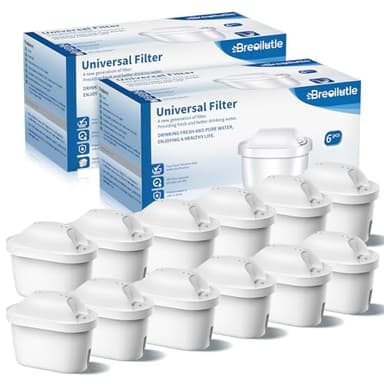 BREOILUTLE Filtri, Sostituzione per Brita Maxtra+ Plus, Maxtra Pro All-in-1 Filtro, Filtro per bollitore Compatibile Con Brita Mavea Filtri per acqua, Riducono Cloro, odori, Metalli Pesanti,12