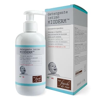 Fiocchi di Riso - Detergente Intimo MIODERM - 240ml - CAMBIO PANNOLINO - Deterge e rispetta le mucose delle parti intime prevenendo arrossamenti. Pack riciclato.