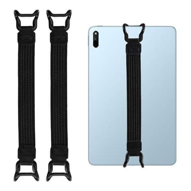 Wisebom 2 Pcs Supporto Universale Antiscivolo per Tablet, Cinturino da Mano Versatile ad Alta Elasticità Supporto Antiscivolo, Cinturino di Supporto per E-Reader e Tablet 7-11 Pollici, Nero