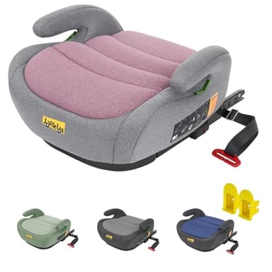 Jovikids Rialzo Auto per Bambini ISOFIX 125-150cm ECE R129, Alzatina Auto Bimbi 15-36 kg, Seggiolino Auto Gruppo 2-3 da 6 a 12 Anni - Rosa
