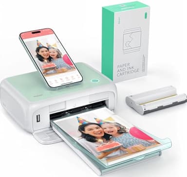 YOTON Stampante Foto Portatile, Stampante Fotografica per Cellulare con 1 Cartuccia d'inchiostro e 54 Cartes (10x15cm), Supporta la Stampa di Fototessere, Stampante WiFi per iOS/Android/Computer