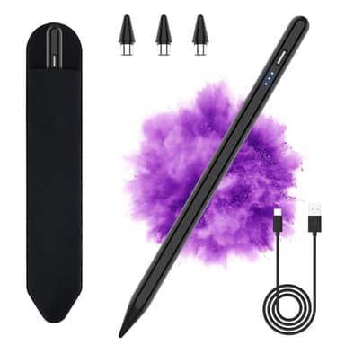 Penna per Tablet Android Universale - Compatibile con Samsung/Lenovo/Huawei/Mi/iPhone e Altri Telefoni Cellulari, Stilo Sensibile All'Inclinazione (Nero)