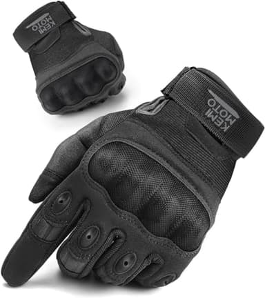 KEMIMOTO Guanti Moto, Guanti Tattici con Nocche Dure Guanti Tattici Uomo Donna Guanti Touchscreen Sport per Moto Equitazione Tiro Arrampicata Combattimento