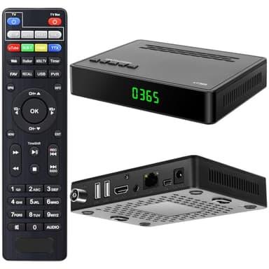 Decoder Digitale Terrestre 2025 2026, Invisibile H265 HEVC Main10 Decoder DVB-T2 Decodifica Fino a Full HD 1080P, Ricevitori con RJ45 USB PVR Registratore Lettore Multimediale Telecomando 2in1 LCN 12V
