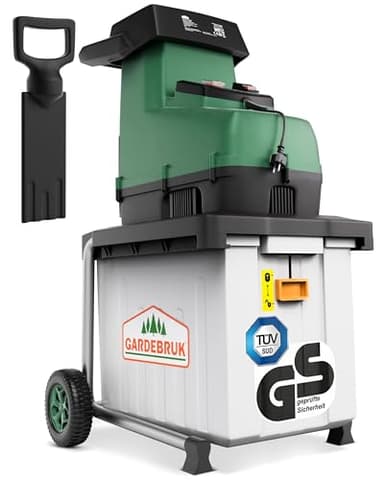 GARDEBRUK® Biotrituratore Elettrico Silenzioso 3100 W Triturare Rami Contenitore 60L Cippatore Tritatutto da Giardino