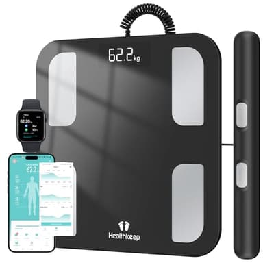 Bilancia Healthkeep Pesapersone Digitale, ad Alta Precisione per la Misurazione Mano-piede, App per Amartphone, LED Display, 180kg, 300 * 300mm