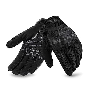 IRON JIA’S Guanti Moto Uomo Estivi Touch screen Leggero Impermeabile Traspirante Confortevole,Protezione a Guscio Duro Attrezzatura da Moto Resistente all'usura Motociclismo e alpinismo Nero-L