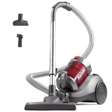 Akitas Aspirapolvere senza sacco 800W potente con spazzola 2 in 1 tedesca Wessel Werk per pavimenti duri e tappeti