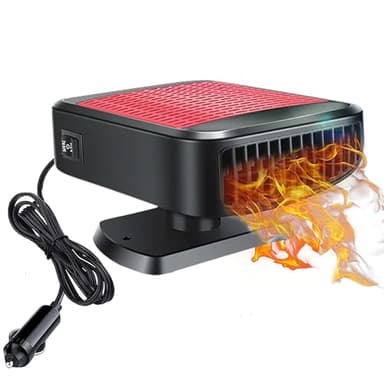 Jaaduem Riscaldatore per Auto 12V 200W, riscaldatore Portatile per Auto, sbrinatore del Parabrezza, 2 in 1 Riscaldamento e Raffreddamento Veloce sbrinatore del Parabrezza con Rotazione a 360 Gradi