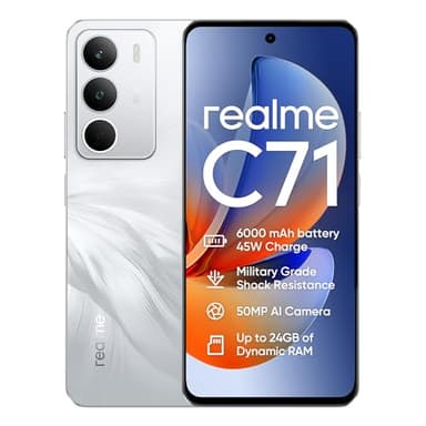 realme C71 4G Smartphone 8+256GB, Cigno Bianco, Schermo 6.67 pollici, Refresco a 120 Hz, Caricamento 45W Rapido, Batteria 6000mAh, Fotocamera de 50MP, Powerful 8 Core Processor, IP54