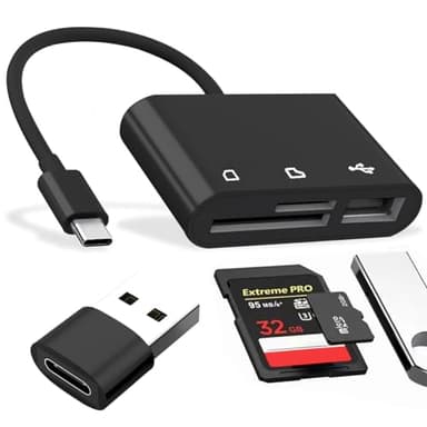 Lettore Schede SD Lettore Micro SD accessori pc,6in1 scheda USB TF/SD/Micro USB-C Adattatore OTG lettore sd card Schede Portatile per Computer/Android Smartphone/Tablet con OTG Funzione