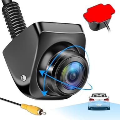 Vtopek AHD 1080P Telecamera di Retromarcia Grandangolare 180° Telecamera Posteriore per Auto Girevole a 360° Installazione Senza Foratura Retrocamera per Camper IP69K Impermeabile Visione Notturna