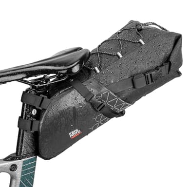 KEMIMOTO Borsa da Sella Bici, 11L Borsa Sottosella Bici Impermeabile con Riflettenti e Supporto per Ciclismo Bici Corsa MTB Mountain Bike