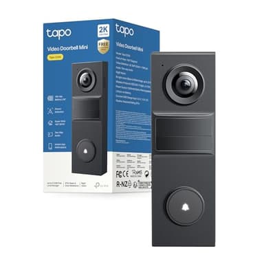 Tapo D205 Videocitofono 2K 3MP, Campo Visivo 160°, Rilevamento AI, IP54, Chiamata al Campanello, Alta Durata della Batteria da 5200mAh, Ricarica Veloce, Porta USB-C, Compatibile con Panello Solare