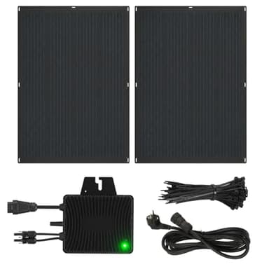 Aenergya Kit Fotovoltaico Balcone Plug&Play 350W - Pannelli Flessibili Ultra Leggeri [200W x 2] e Inverter AE400S con Monitoraggio WiFi App - Installazione Facile, Pannelli 4kg (350, Wattora)