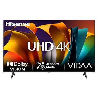 Hisense TV 50" 4K Ultra HD 50A6N, Smart TV VIDAA U7, Dolby Vision, HDR 10+, DTS Virtual:X, Game Mode, Alexa Built-in, VIDAA Voice, Tuner DVB-T2/S2 HEVC 10, lativù 4K, 50'', 2024 LED