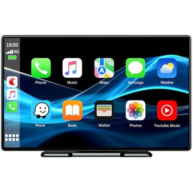 Volam Autoradio Portatile con Wireless A-pple Carplay & Android Auto, 9 Pollici Radio Auto Portatile con IPS Touchscreen, Auto Stereo Radio con Bluetooth 5.0/GPS/Controllo Vocale/Mirror Link/FM/AUX