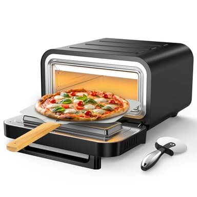 Forno elettrico per pizza – 6 programmi, 1700 W, max. 450 °C, adatto per pizze da 32 cm – multifunzione 5 in 1: pizza, griglia, mantenimento in caldo, cottura al forno e cottura