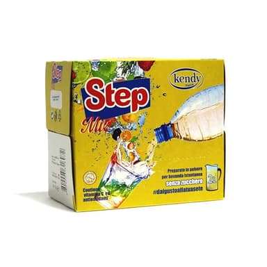 KENDY, Mix Step, Aromatizzatore d'acqua Senza Zucchero, Preparato in Polvere per Bevanda istantanea, 24 bustine di gusti misti