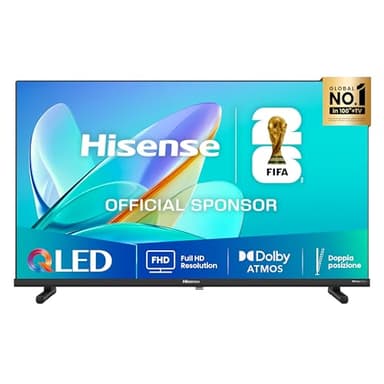 Hisense TV 40" QLED Full HD 2025 40E53QT, Smart TV VIDAA U8, HDR10, Game Mode, Dolby Atmos, Works with Alexa, Tuner DVB-T2/S2 HEVC 10, lativù, 40'', 2025 QLED