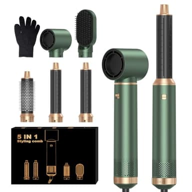 OKWRAP Asciugacapelli 5 in 1, Airstyler 5 in 1, Hairstyler 5 in 1 Multifunzione Phon Capelli,Spazzola Asciugacapelli Per Dare Volume Ai Capelli, Lisciare, Ioni Air Curler Brush,Strumenti Capelli