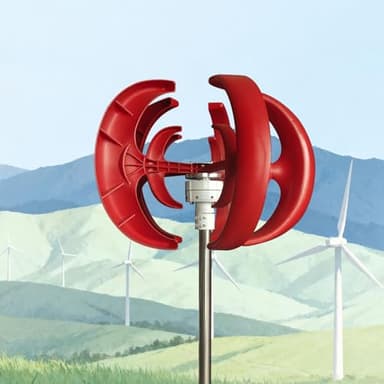 SIEEOUR Generatore Di Turbina Eolica, 1000W Generatore Eolico Tipo Lanterna, Kit Verticale 5 Pale Con Controller Per Tetti, Strade, Camper Magnete Permanente, Barca, Per Yacht, M-arina(12V)