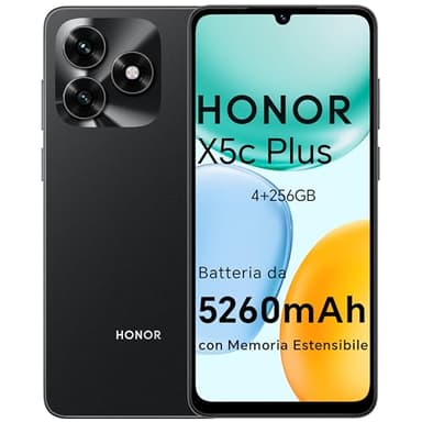 HONOR X5c Plus Smartphone,5260 mAh, 4G RAM/256G telefono con Display 6,74 pollici 90 Hz, Fotocamera 50+5MP, Android 15, Octa-core cellulare impronta digitale e riconoscimento facciale, Midnight Black