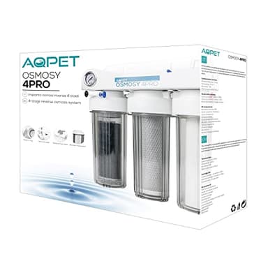 AQPET Impianto Osmosi Inversa 4PRO a Bicchiere 50 Galloni per Acquari, Bianco
