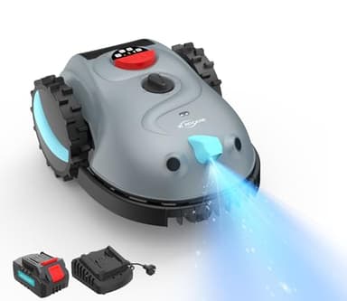 YARDCARE V100 Robot Tagliaerba a Batteria con Navigazione Visiva, Rilevamento di 150 Ostacoli, Robot Tosaerba Elettrico Fino a 150 m², Robot Tosaerba Eelettrico con Lame di Ricambio