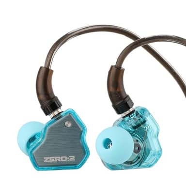 Linsoul 7Hz x Crinacle Zero:2, In Ear Monitor, IEM con Driver Dinamico Aggiornato da 10mm, Cuffie con Cavo, Auricolari per Videogiochi, con Cavo OFC per Musicisti(Senza Mic, Blu)