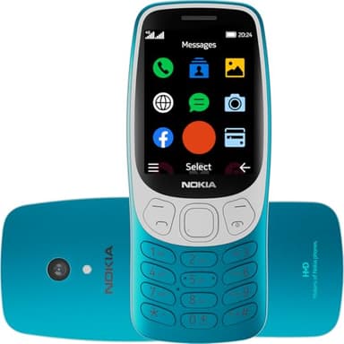 Nokia 3210 Blue - Telefono cellulare 4G - Una leggenda della telefonia riproposta in versione moderna, Grande display 2,4", comoda tastiera, Fotocamera 2Mp, Radio FM, Torcia, Bluetooth