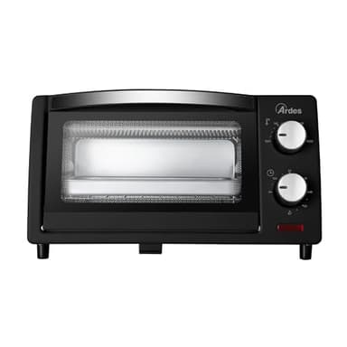 Ardes Gustavo Dark AR6211B - Fornetto Elettrico 10 litri - Forno elettrico con temperatura regolabile 100-230°C, timer 60' con spegnimento automatico, Doppio Vetro, Leccarda e Griglia Incluse