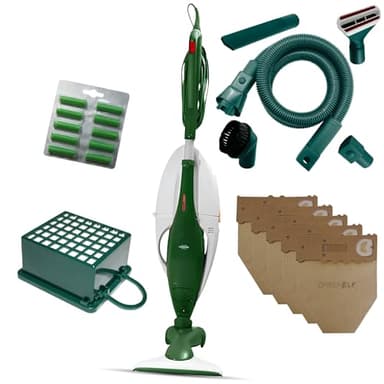 Scopa Elettrica Folletto VK130 - Aspirapolvere Folletto Rigenerato, con Spazzola HD Con Ruote + Tubi + 2 Anni di Forniture Incluse | Modello RICONDIZIONATO e Potente, Testato e Garantito 24 Mesi