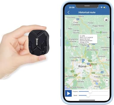 Mini GPS Tracker per Auto IP65 Impermeabile Auto Bici con APP Gratuita per Auto, Bicycles, Motociclette, Localizzatore GPS in Tempo Reale SOS Posizionamento in Tempo Reale