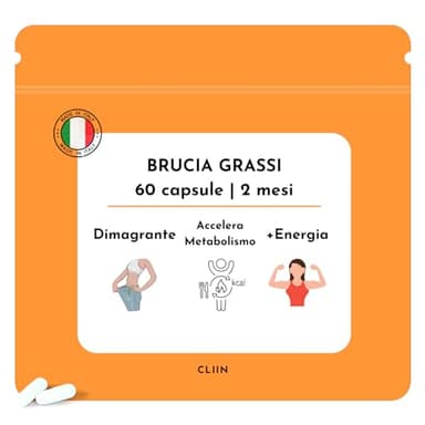 Brucia Grassi Potenti Veloci, Integratore Made in Italy 60 capsule, Dimagrante forte veloce, Perdita peso, Termogenico, Drenante, Energia, Bruciagrassi